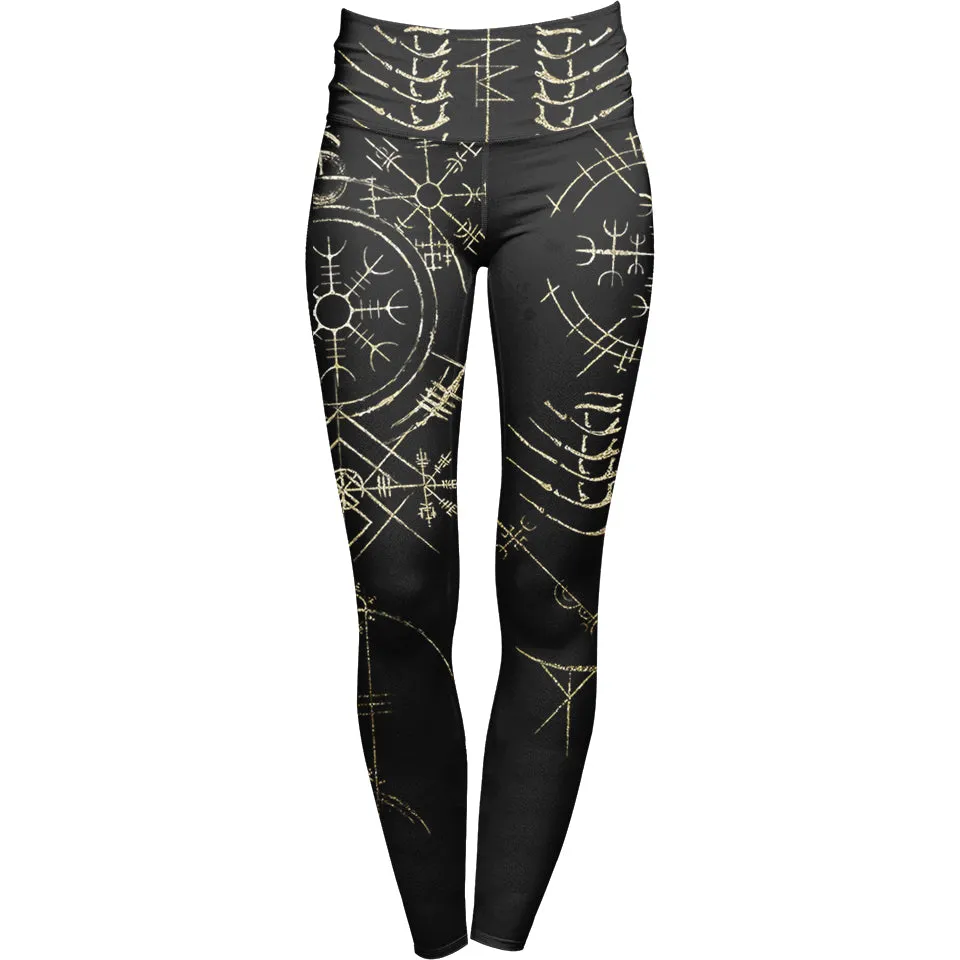 The Stave High Waisted Leggings - Gold